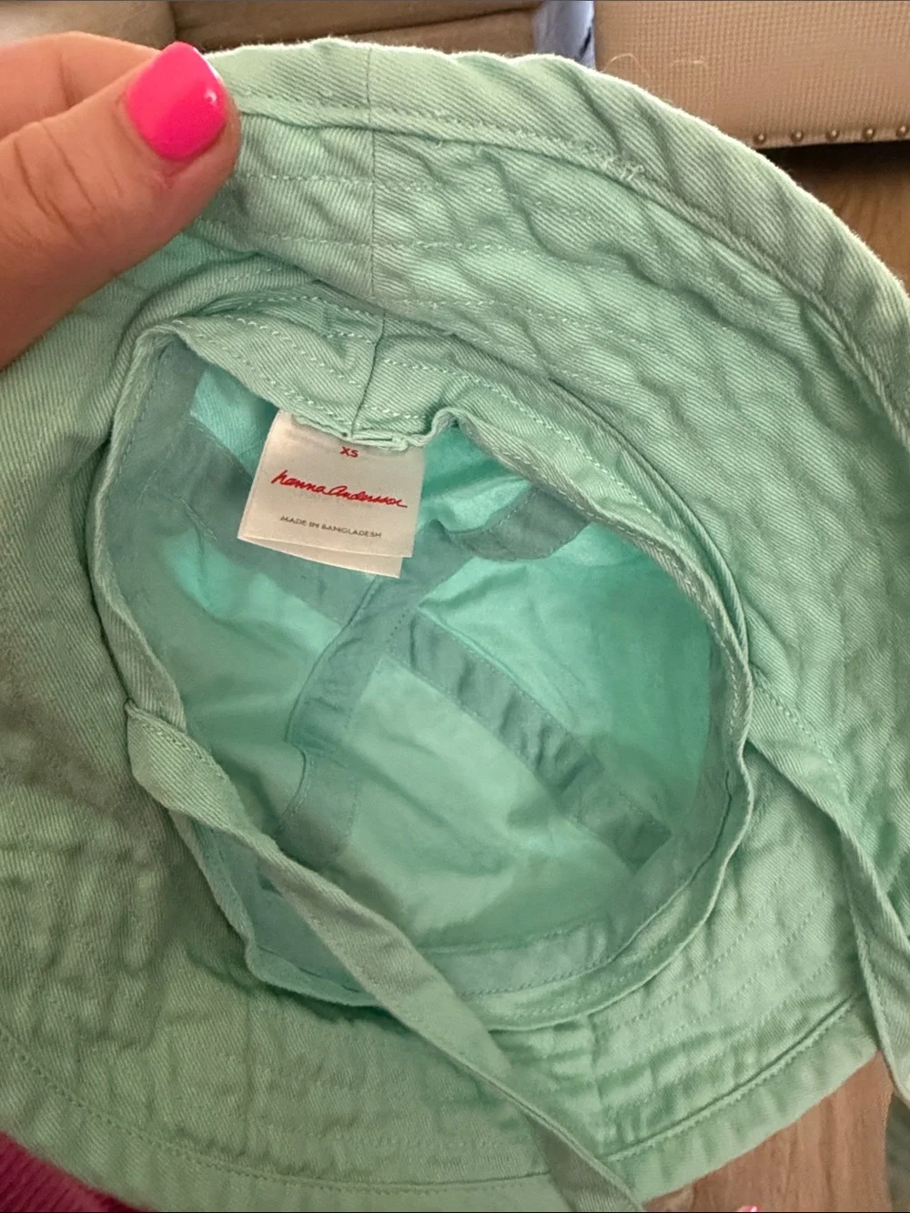 Hanna Andersson Mint Green Sun Hat with Ties